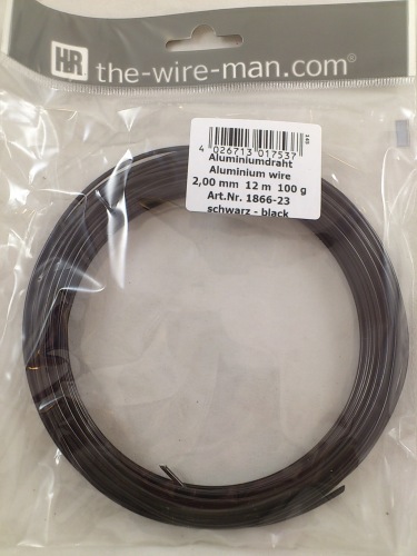 Aluminium wire black 2mmx12m